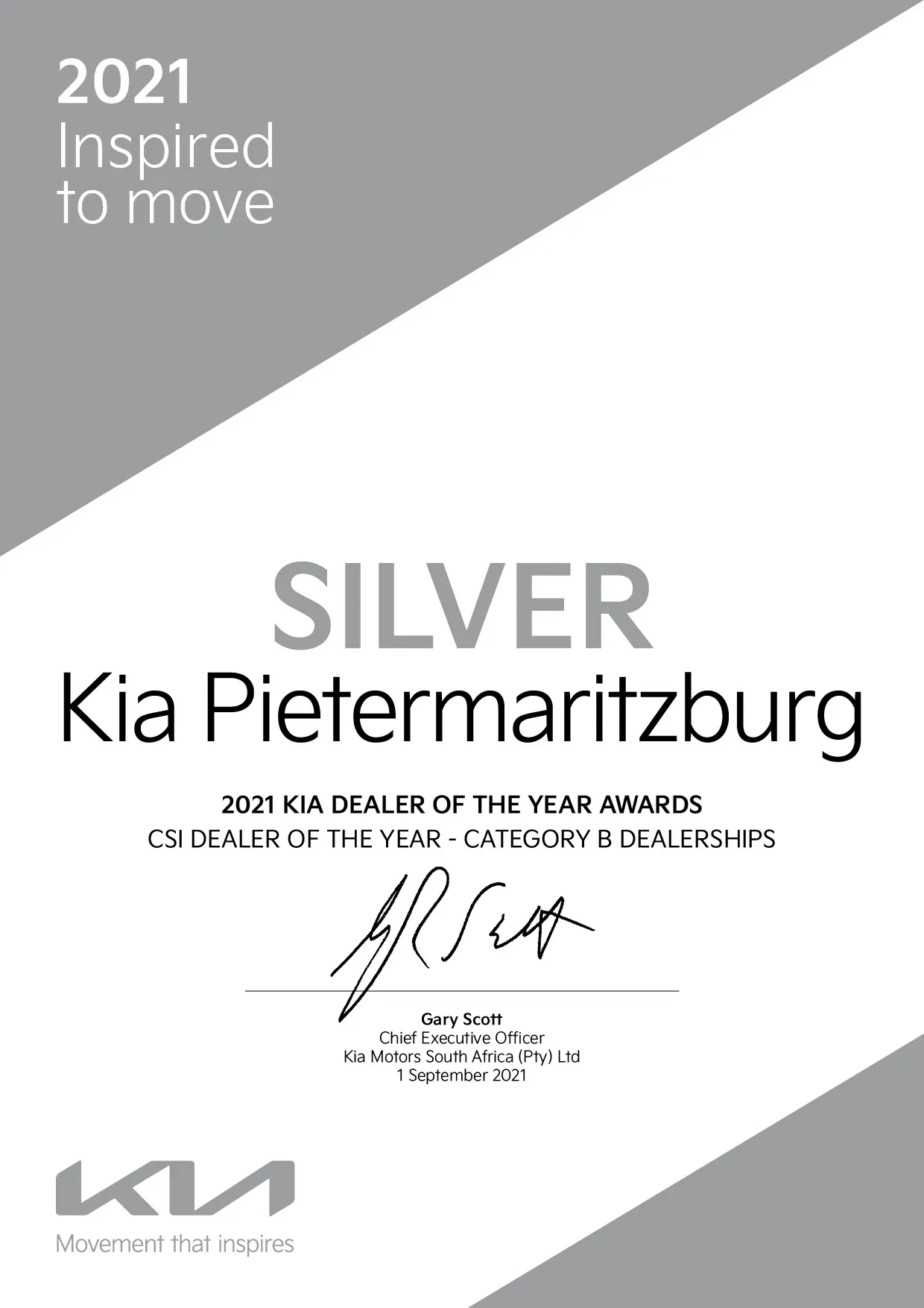 Silver Certificate KIA PMB